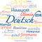 Wort Deutsch in verschiedenen Sprachen