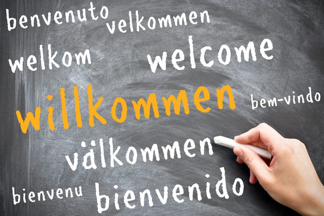 willkommen in vielen sprachen