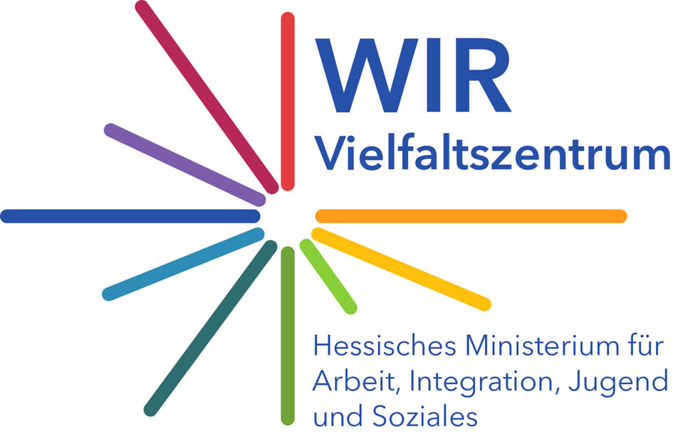 Logo WIR Vielfaltszentrum - Hessisches Ministerium für Arbeit, Integration, Jugend und Soziales.