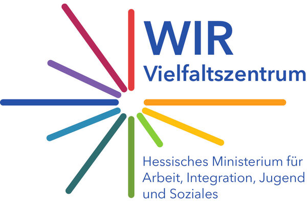 Logo WIR Vielfaltszentrum - Hessisches Ministerium für Arbeit, Integration, Jugend und Soziales.