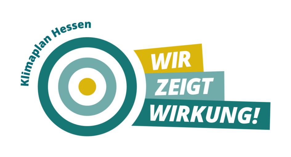Logo Klimaplan Hessen - Wir zeigt Wirkung