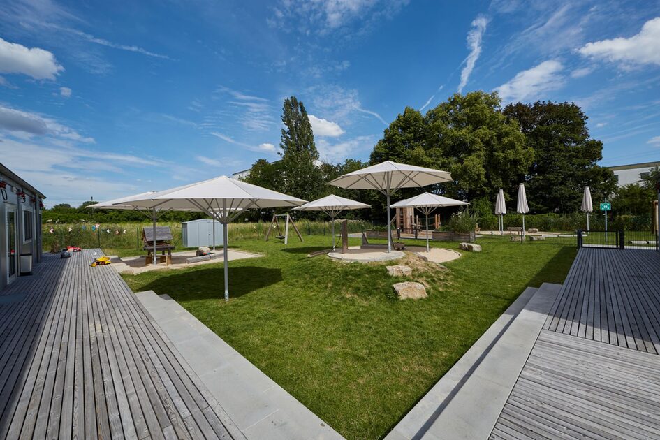 The outdoor area of the daycare center
