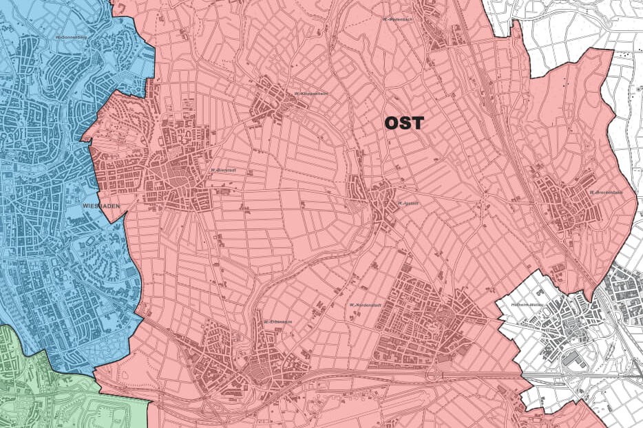 Karte Regionale Zuständigkeit Ost