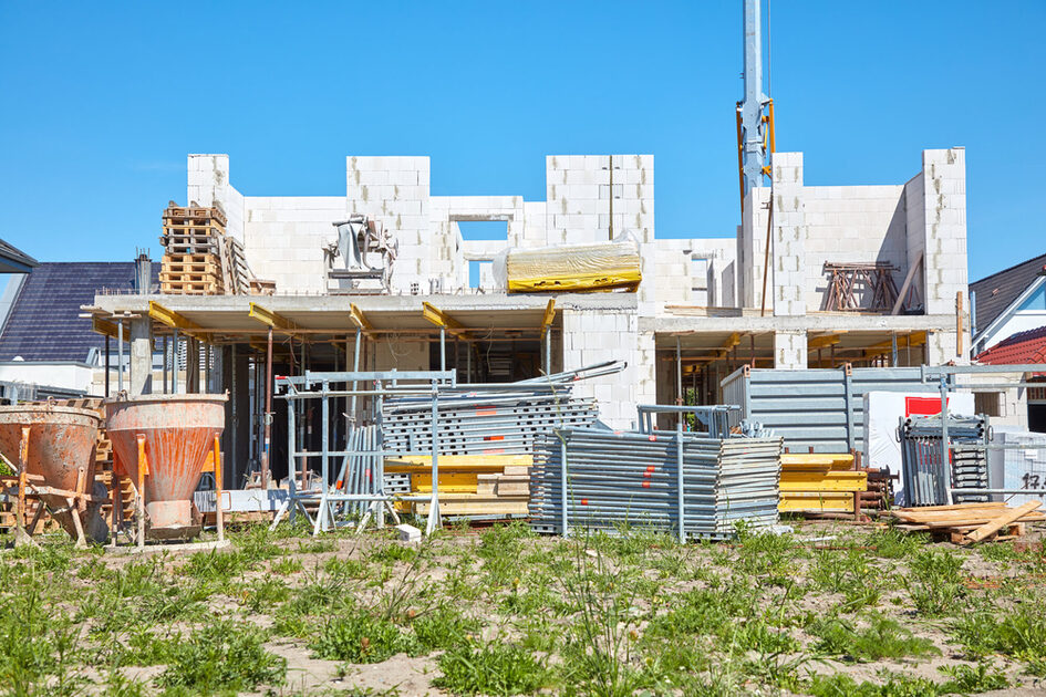 Baustelle eines Einfamilenhaus