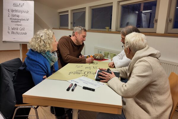 World-Café beim ersten Netzwerktreffen zur Klimabildungslandschaft Wiesbaden