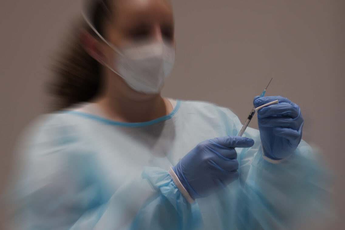 Kurz vor der Impfung.