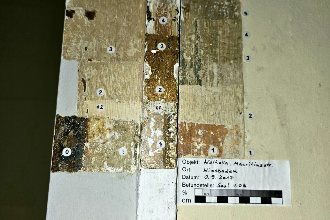 طبقات الألوان على الحائط