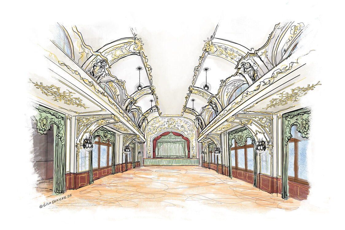 Festsaal im Eröffnungsjahr 1897