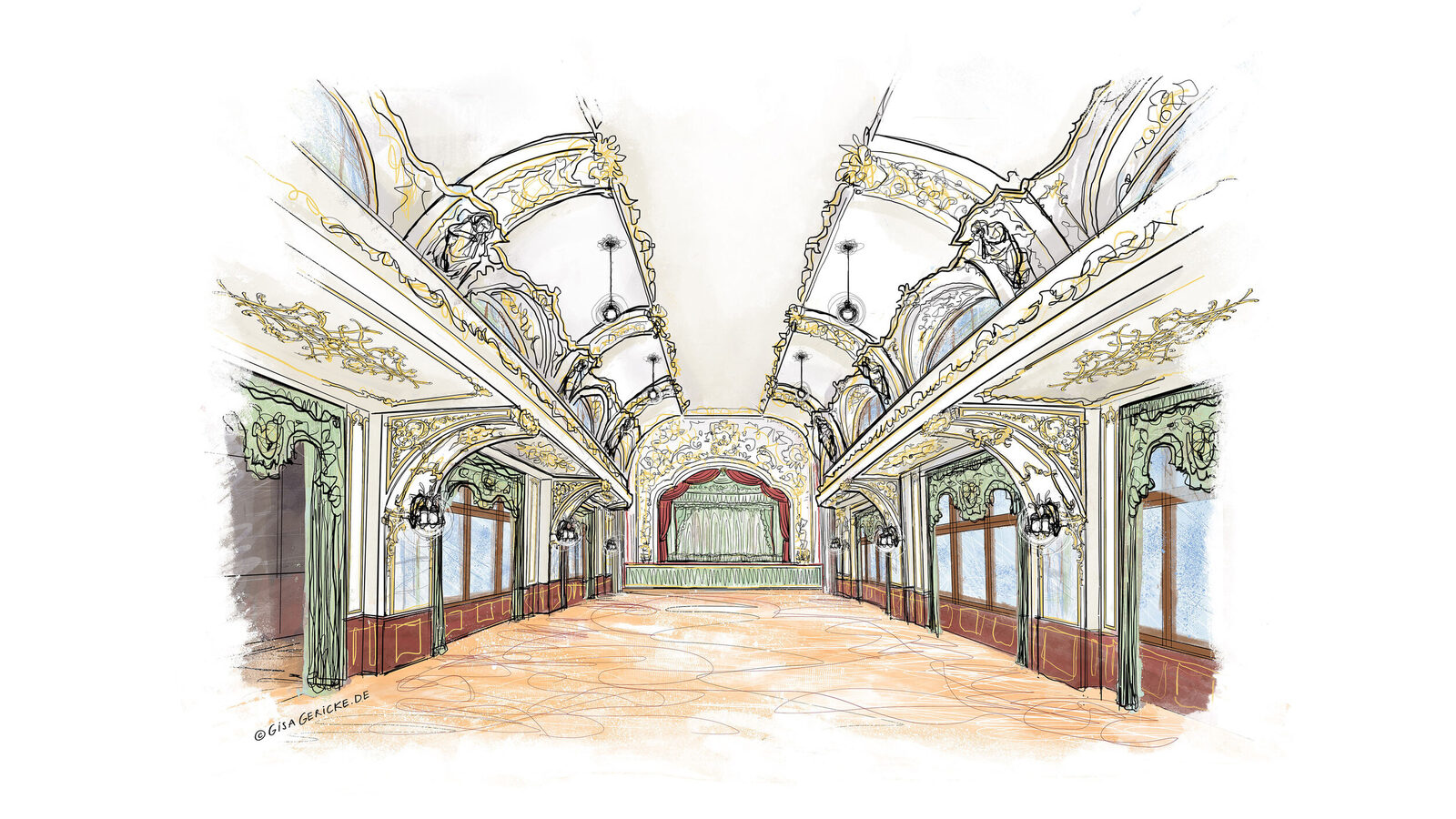 Festsaal im Eröffnungsjahr 1897