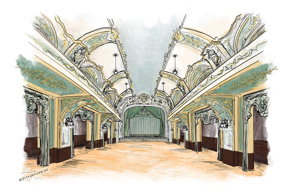 Festsaal im Jahr 1928