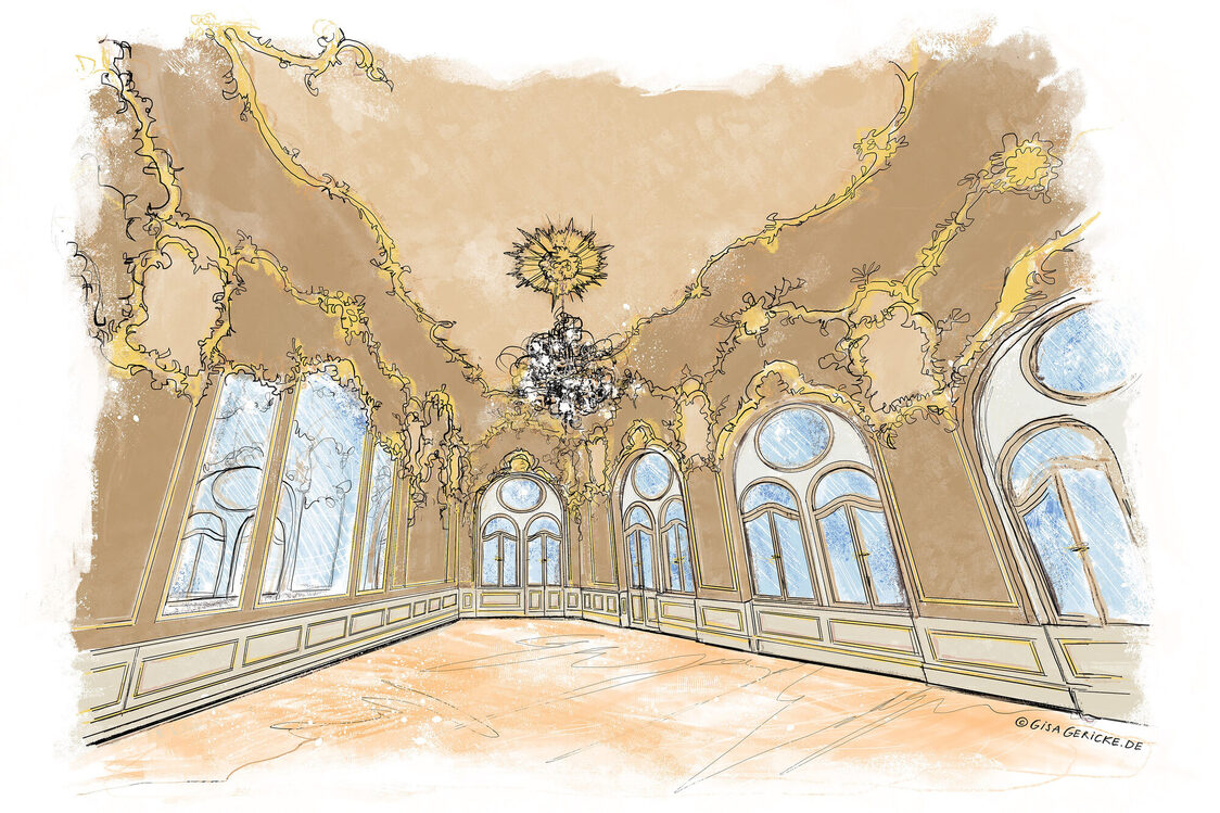 Spiegelsaal im Jahr 1950