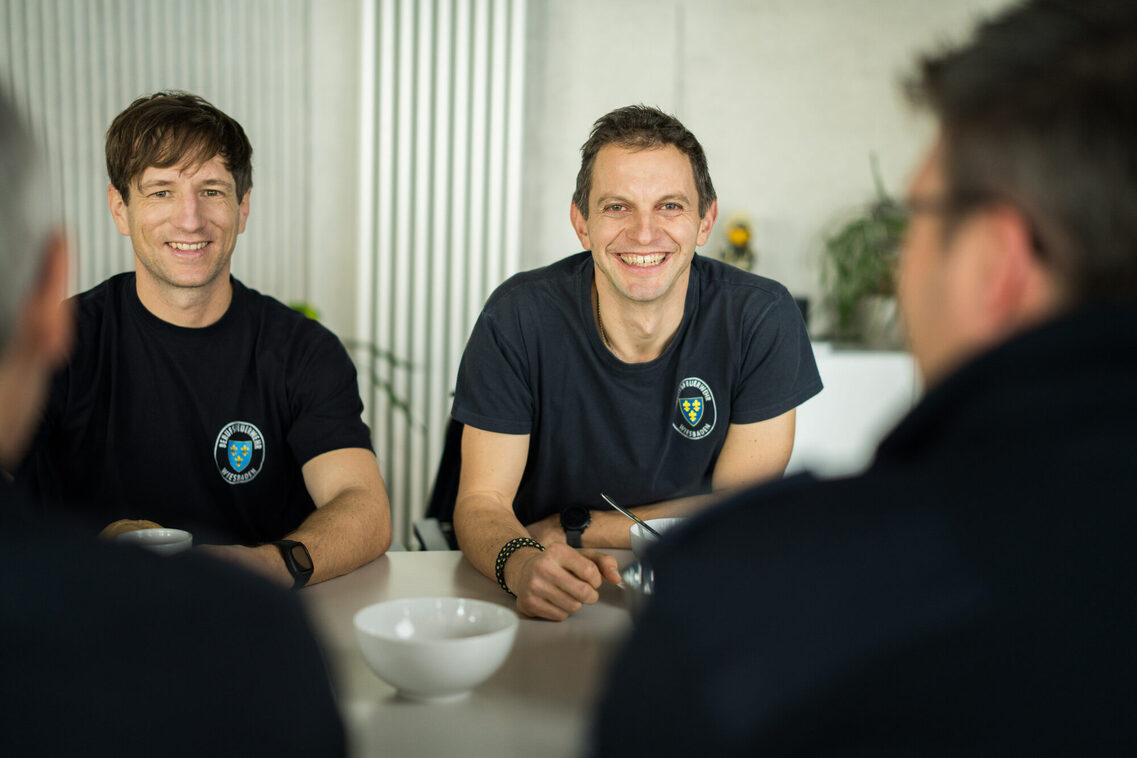 Rene L. and René G., professional firefighters