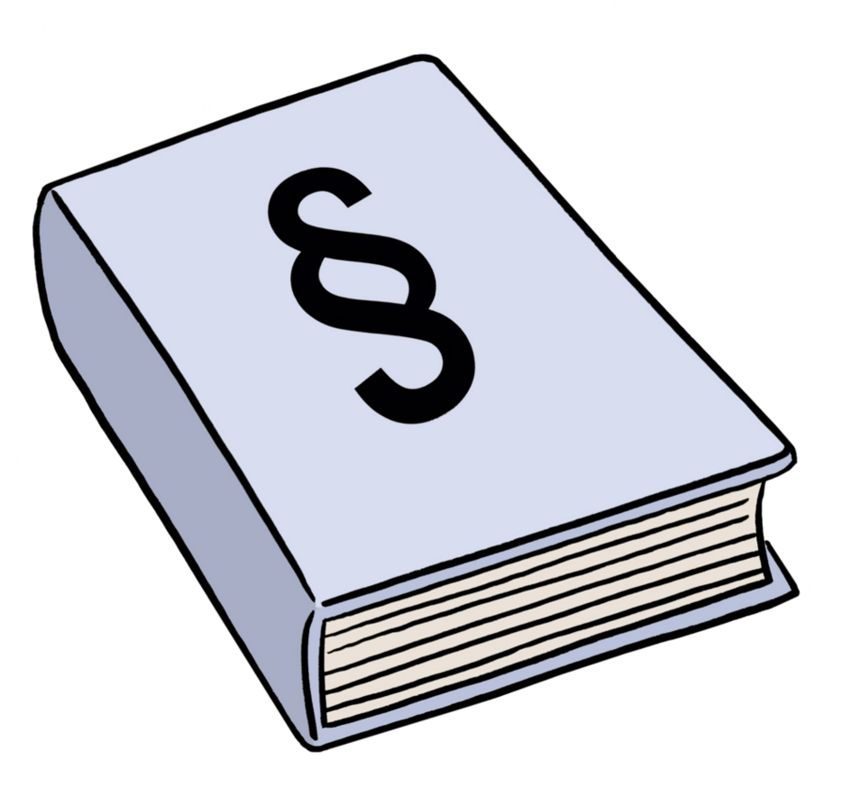 Buch mit einem Paragraphen darauf