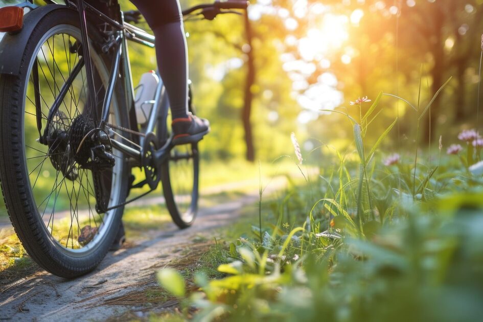 E-bike on forest path