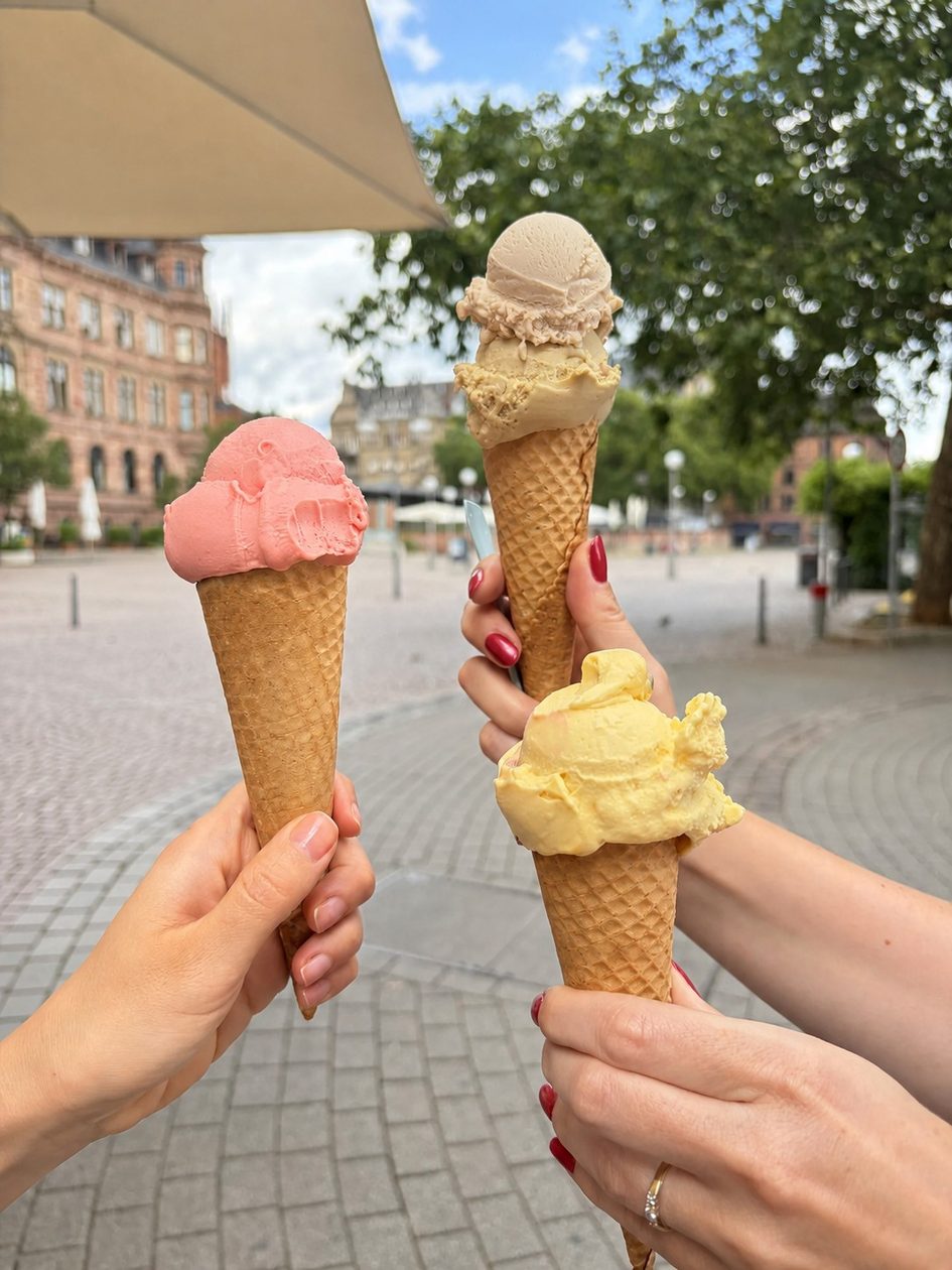 Drei Eistüten
