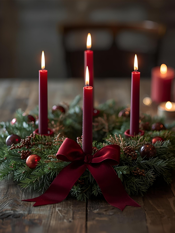 Adventskranz mit vier Kerzen
