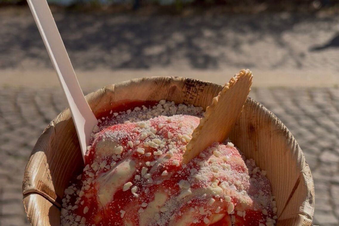 Helado de espaguetis