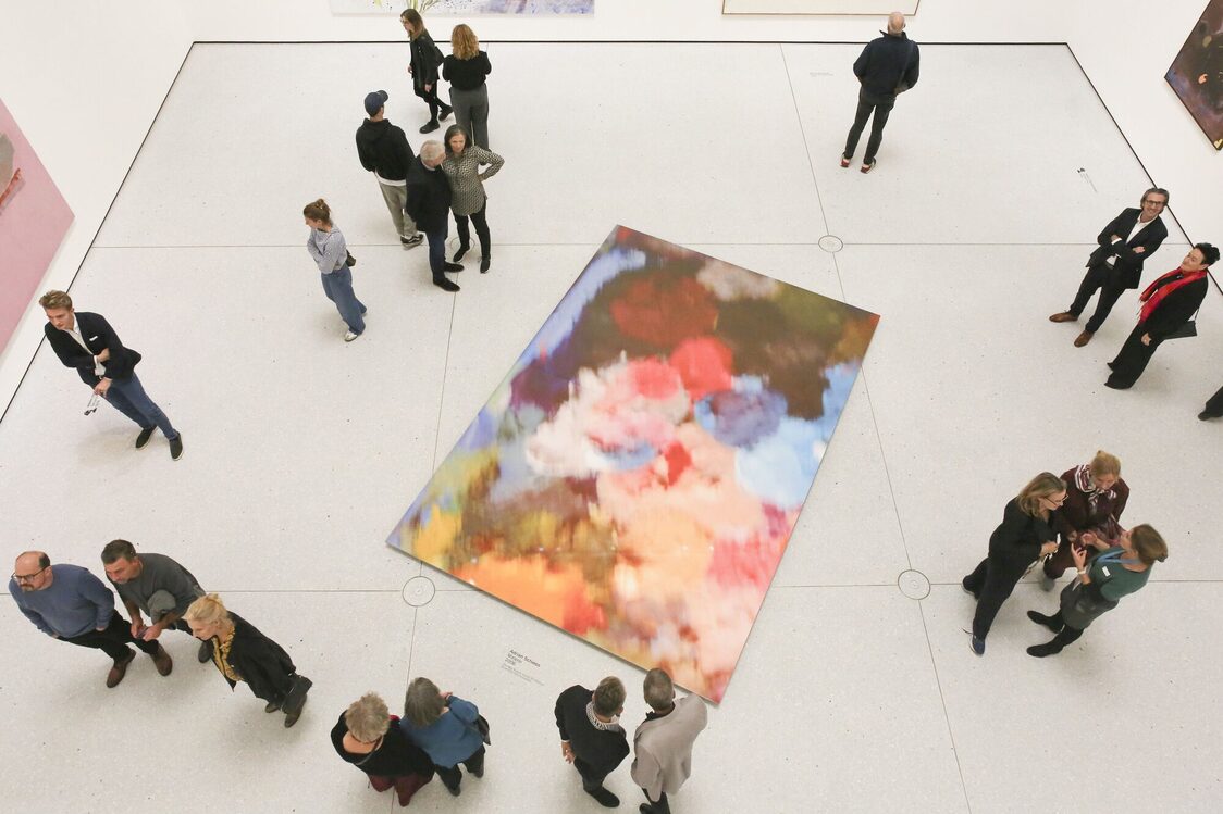 View of works of art from above