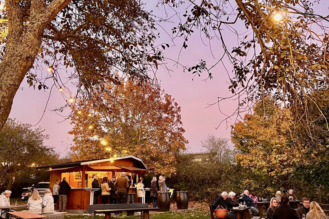 Wine stand in the fall