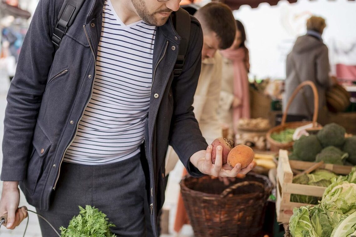Man at the market stall