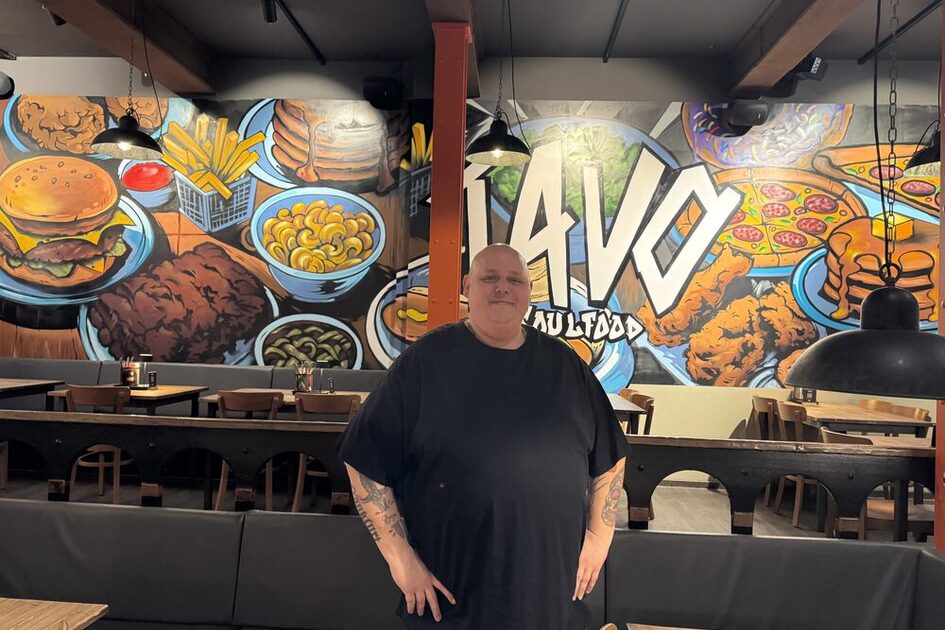 Man standing in a restaurant