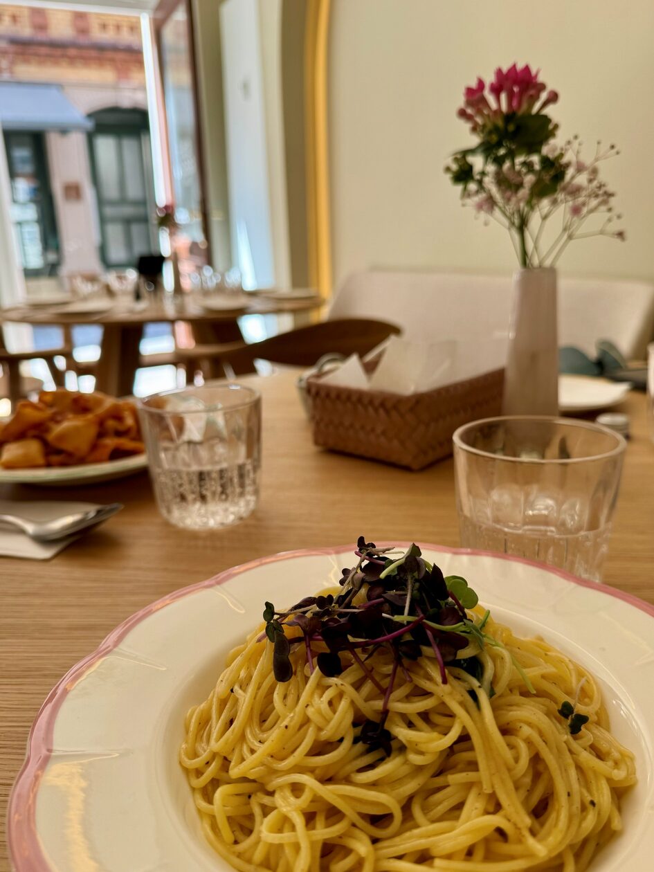 Plate with spaghetti