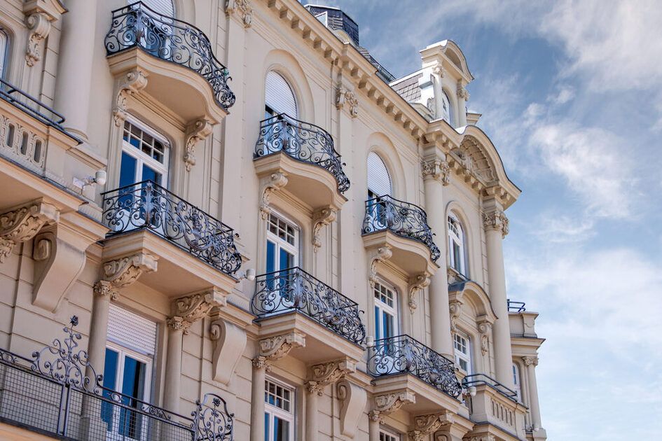 Facade of a Wilhelminian style house in Wiesbaden