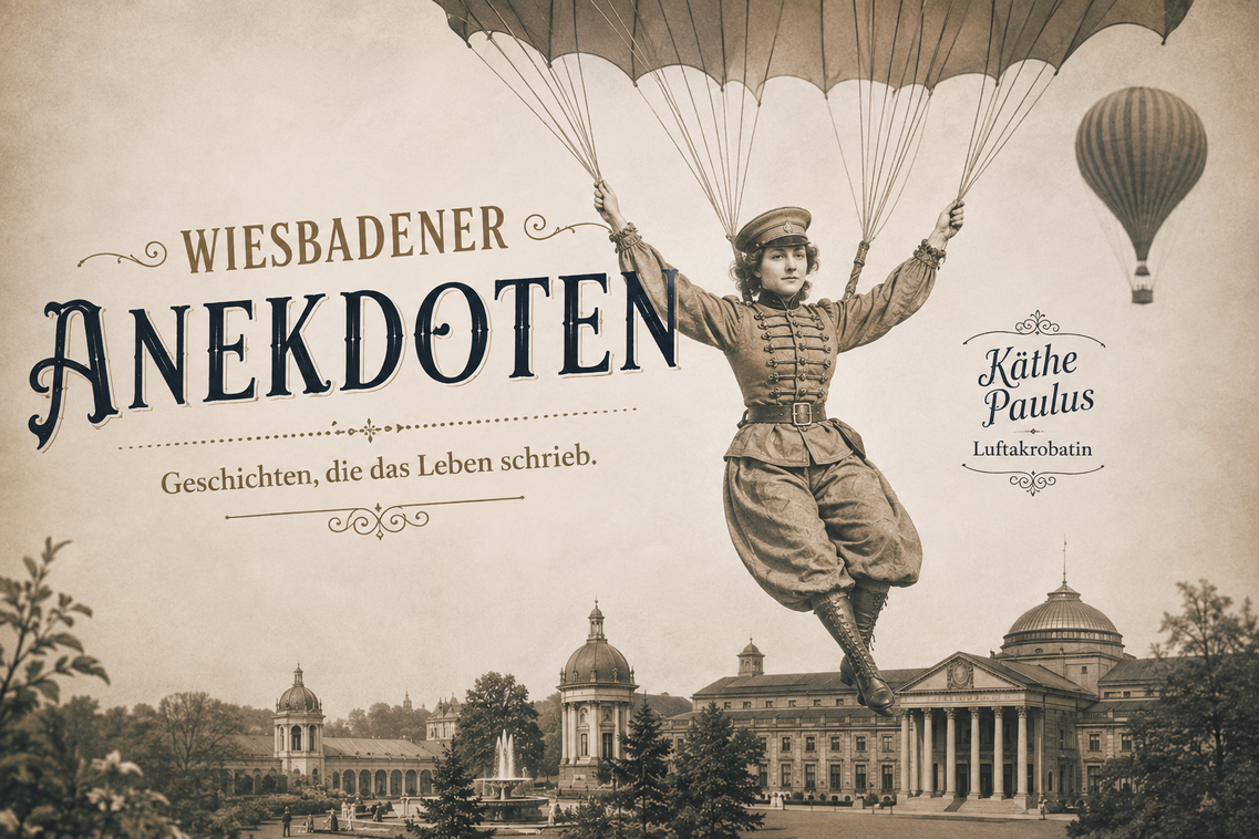 Frau mit Fallschirm