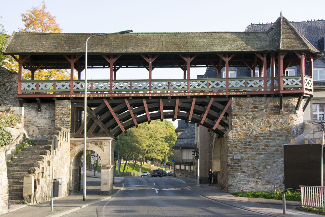 Heidenmauer with Roman gate in Wiesbaden