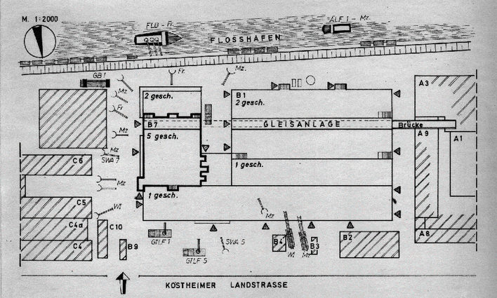 Plan des Firmengeländes Linde.