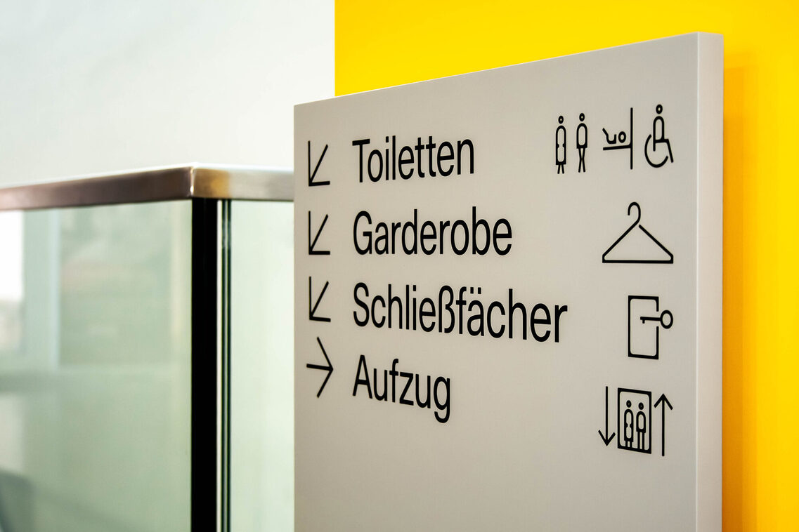 Schild zur Orientierung im Kunsthaus