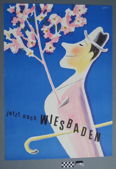 Plakat "jetzt nach WIESBADEN", Hanns Lohrer, Stiftung Stadtmuseum Wiesbade