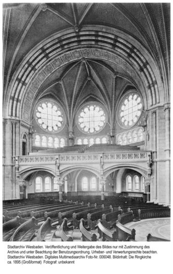 Innenraum der Ringkirche, ca. 1895