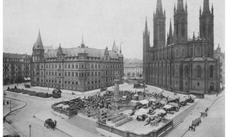 Dern'sches Gelände mit Marktkirche und Rathaus, ca. 1912
