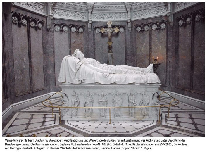 Sarkophag von Herzogin Elisabeth zu Nassau in der Russisch-orthodoxen Kirc