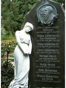 Grabstätte des Bildhauers Franz Grünthaler auf dem Nordfriedhof