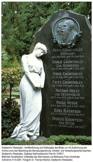 Grabstätte des Bildhauers Franz Grünthaler auf dem Nordfriedhof