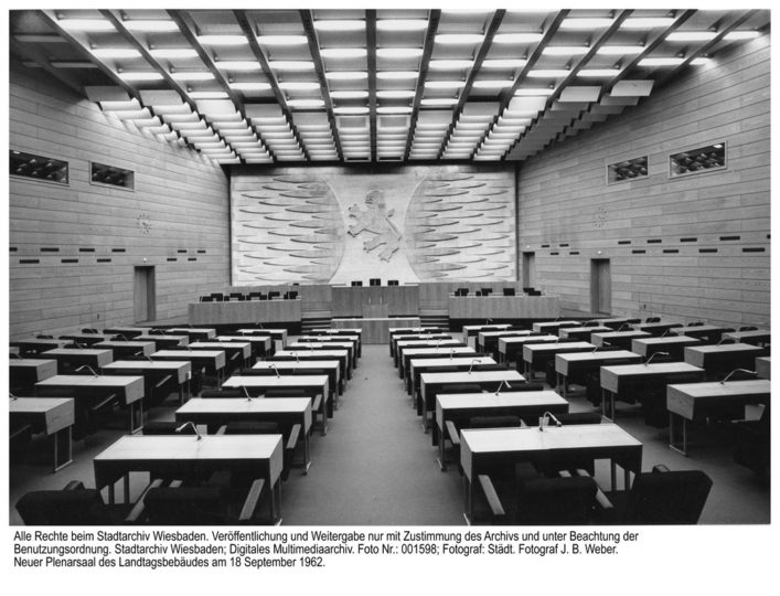 Plenarsaal des Hessischen Landtags, 1962