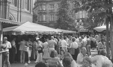 Weinstände vor der Marktkirche, 1984