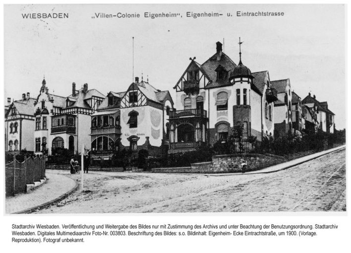 Villen an der Ecke Eigenheimstraße/Eintrachtstraße, um 1900