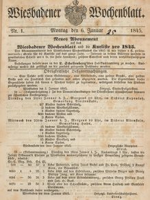 Wiesbadener Wochenblatt, 06.01.1845