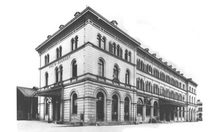 Rheinbahnhof, um 1870.