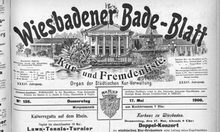 Titelblatt des „Wiesbadener Badeblatts“ aus dem Jahr 1900.