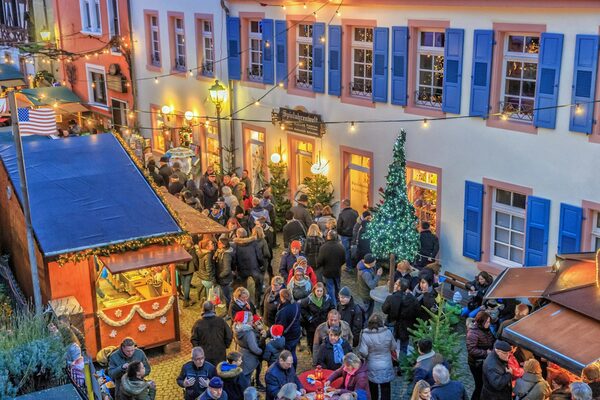 Rüdesheimer Weihnachtsmarkt von oben
