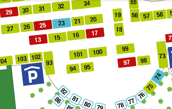 EIn Plan mit eingezeichnetetn Marktständen