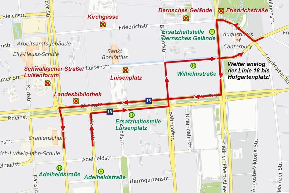 Umleitung Linie 16