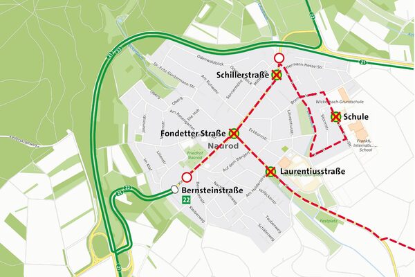 Umleitung während des Kerbe-Umzugs.