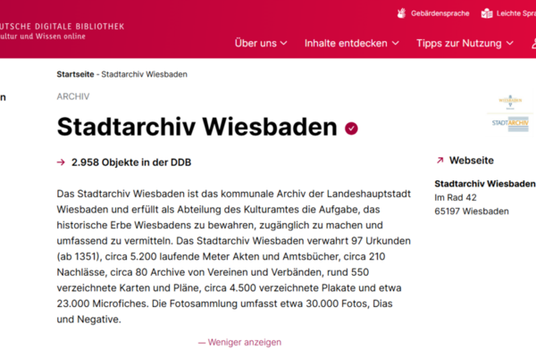 Das Stadtarchiv Wiesbaden in der DBB