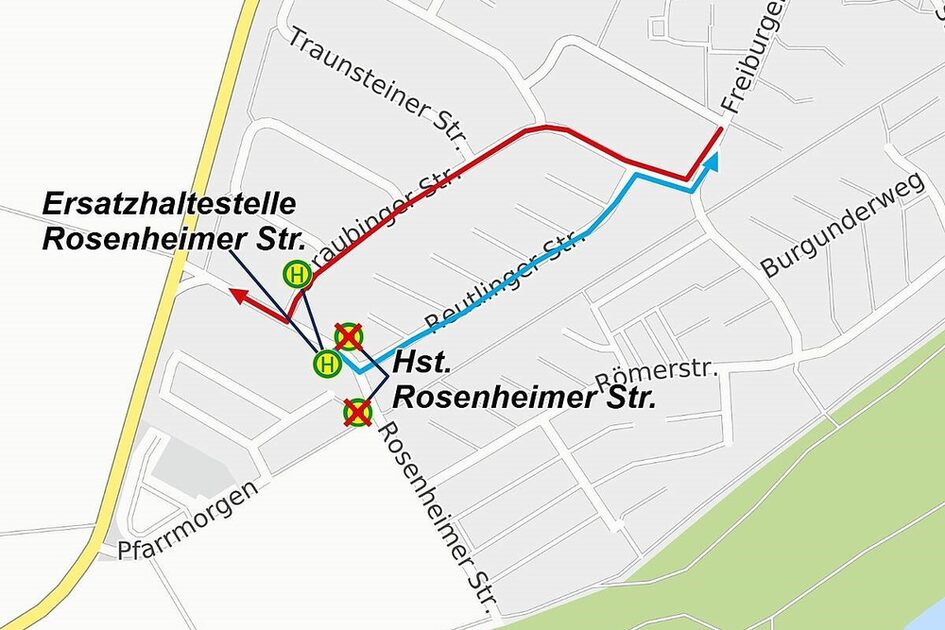 Ersatzhaltestelle „Rosenheimer Straße"