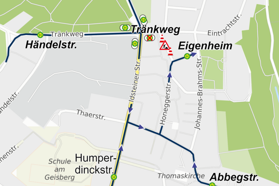 Busumleitung: Sperrung Marschner Weg in Sonnenberg 